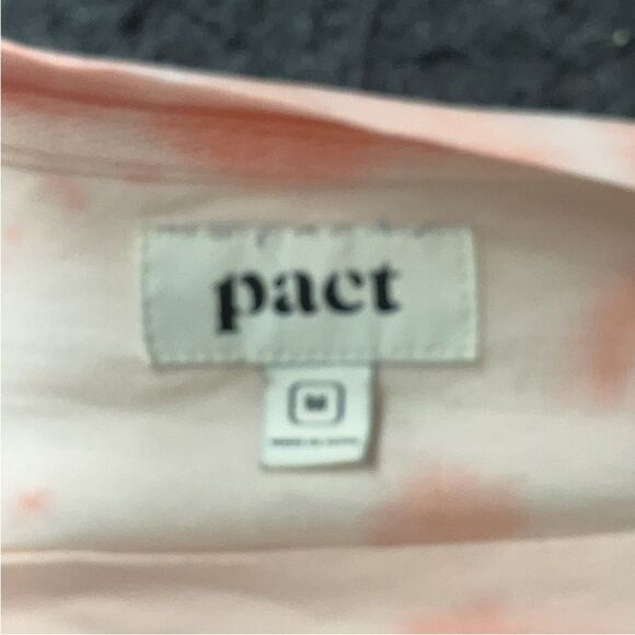 Pact Organic Stretch Tye Dye Groovy Shirt Dress Tie Waist Size Medium - Picture 4 of 7